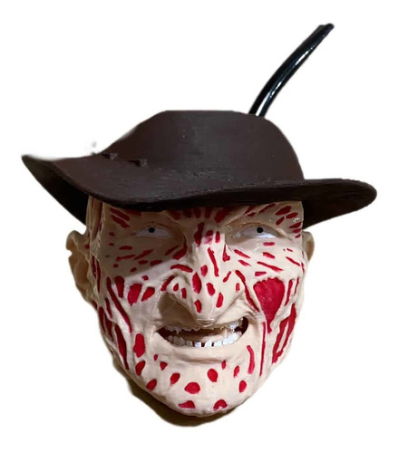 Mate 3d Freddy Krueger Incluye Bombilla Pintado A Mano