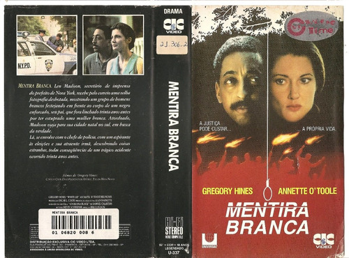 Mentira Branca - Gregory Hines - Annette O' Toole - Raro (Usado)