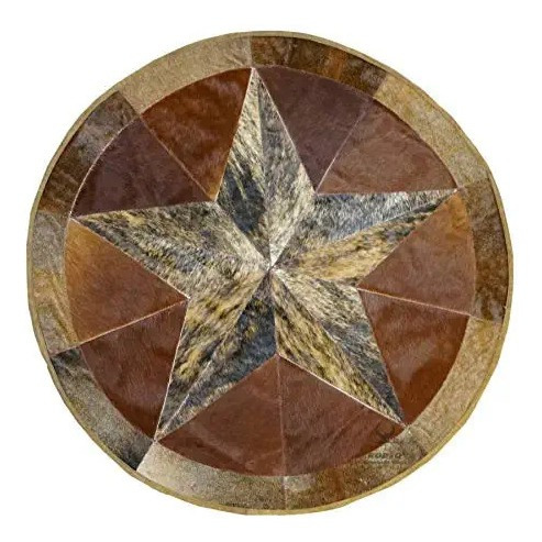 Rodeo Texas Star Patch Work Cowhide - Alfombra Con Alas (diá