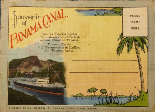 Antiguo Souvenir Del Canal De Panama 1937 (ff123