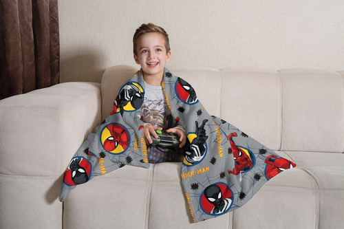 Manta Infantil Fleece De Sofá Spider Man Lepper