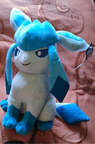Peluche Pokemon Glaceon 25cm Color Azul Acero
