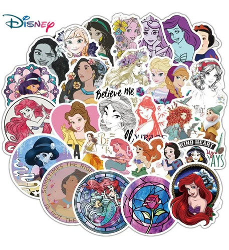 Stickers Princesas Disney - 50 Etiquetas Autoadhesivas