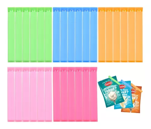 30 Pinzas Clips Sellado De Bolsas Cerrar 5 Colores Cocina