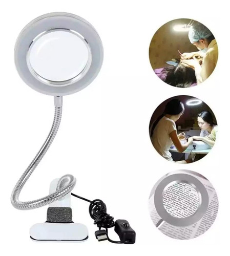 Lámpara Led Con Lupa Flexible
