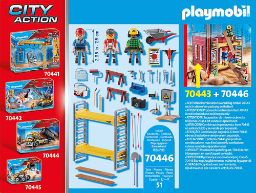 Andaime Toy Playmobil Com Trabalhadores Para Crianças De 5 A