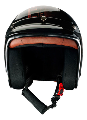 Casco Para Moto Abierto Vertigo Vintage Monkey Talle L Color Negro