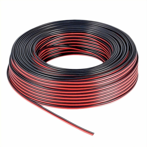 Cable De Audio Bafle Rojo Y Negro 2x0,75mm Por 10 Mts