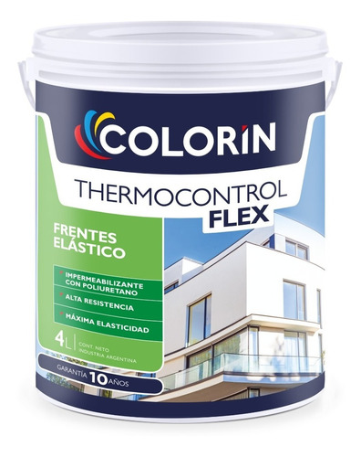 Thermocontrol Flex Latex Impermeabilizante Colorín 4l Blanco