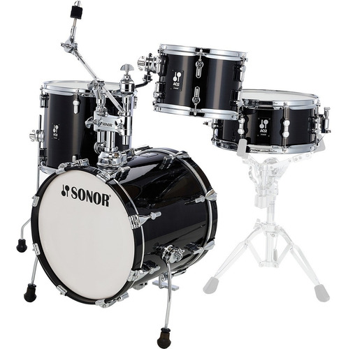 Batería Acústica De 5 Pzas Negro Trans, Sonor Aq2 Safari Set