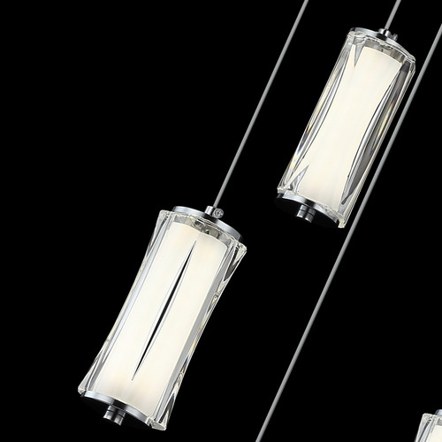 Lampara Colgante Acrílico Rectangular Led 4 Luces
