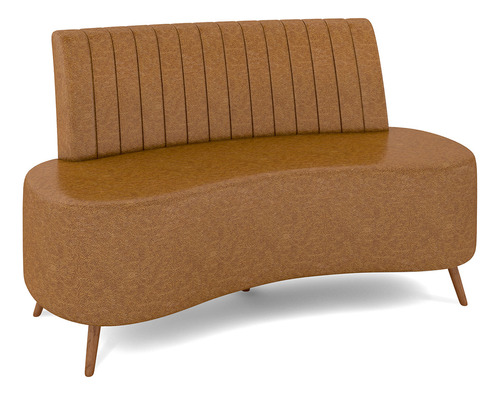 Sofá Chaise 2 Lugares 160cm Sala Cayman Sintético Caramelo