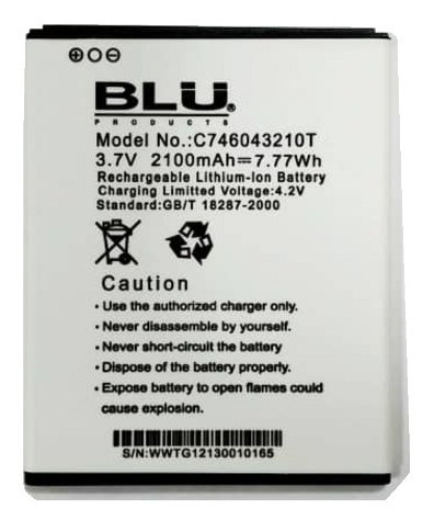 Bateria Pila Blu Studio D530 D531 C746043210t 3.7 V 2100mah