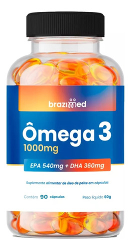 Omega 3 Alta Concentração 1000mg 90 Cápsulas Epa/dha 