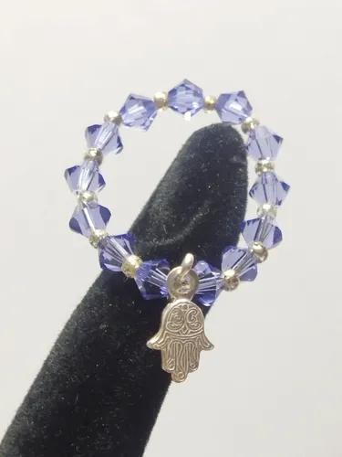 comprar Anillo Flexible Cristal De Swarovski® Mano Fátima Plata Fina