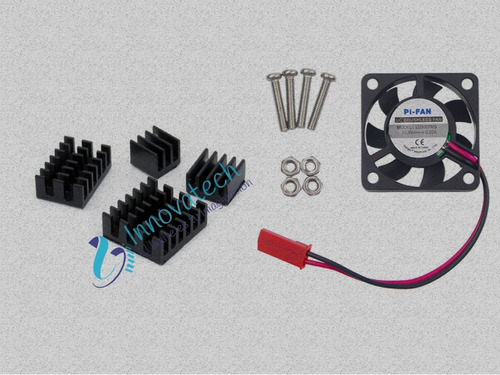 Kit De 4 Disipadores + Ventilador Para Raspberry Pi 4