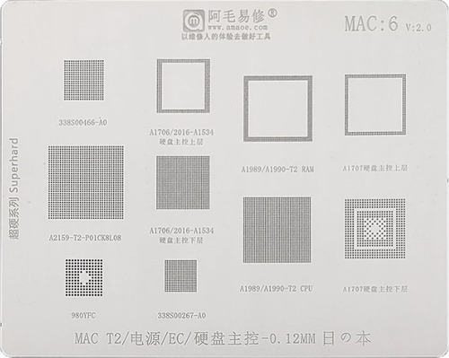Stencil Reballing Para Mac Kit 9 Pzas