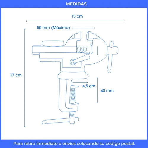 Morsa De Mesa Con Prensa 60mm Ergonomica Mesa Joyeria