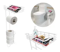 Comprar Porta Rollo Pie Papel Higienico + Porta Objetos Organizador 
