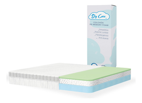 Skycare Colchón Zen King De Espuma Viscoelástica De 6 Geles, De Gel, 25 Centimetros, Espuma De Transición Transpirable, Espuma De Apoyo, 4 Capas De Confort, Memory Foam Suave Ergonomico En Caja
