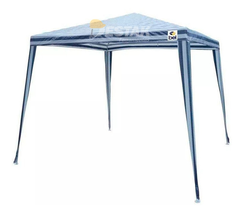 Tenda Gazebo Azul Polietileno 3x3 Metros Desmontável Belfix