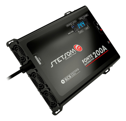 Fonte Carregador Stetsom 200a Scs Display Digital Bivolt Cor Preto