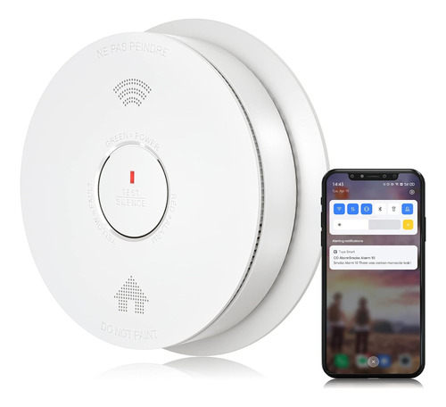 Detector De Humo Wifi Siterwell De 2,4 G, Detección De Monóx