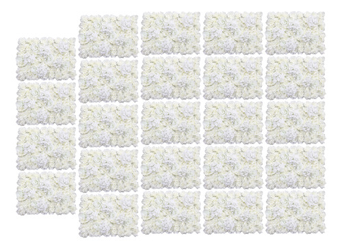 24x Rosa Flor Hydrangea Painel De Parede Ornamentos De Creme