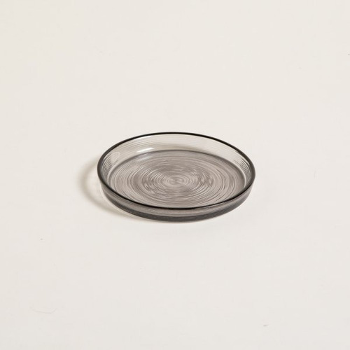 Bandeja De Vidrio Gris Redonda 12 Cm Deco Trendy Corner