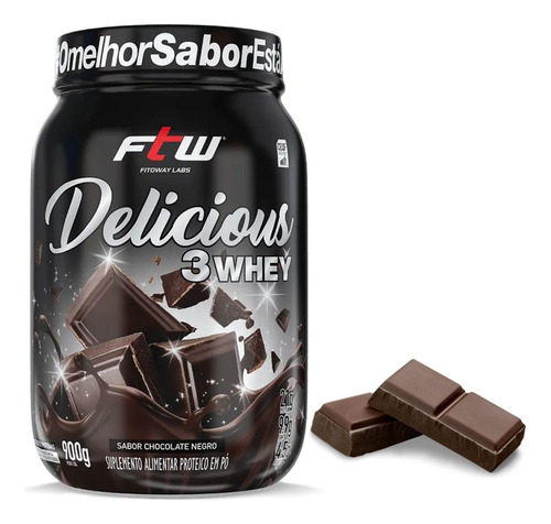 Whey Ftw Delicious Isolado Concentrado 3w Chocolate Negro