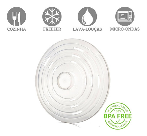 Tampa Premium Microondas 21,5 Cm Transparente Profissional