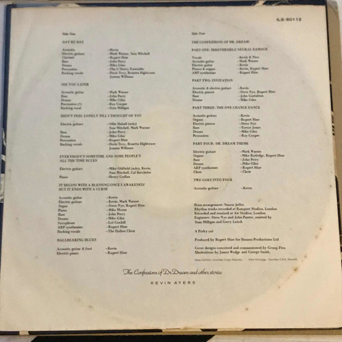 Kevin Ayers, The Confessions Of Dr Dream, Lp, 1974, Vinyl (Usado)