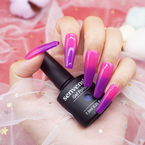 Senvenski Esmalte De Uñas De Gel Que Cambia De Color, Negro