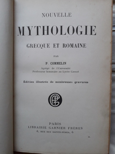 Nouvelle Mythologie Grecque Et Romaine P Commelin Mitologia