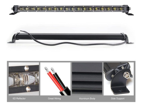 Barra Slim Led 20 Pulgadas 6d Alta Potencia Con Lupas! Good