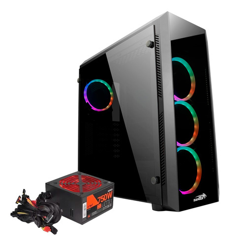 Gabinete De Pc Sentey Z20 Con Fuente Lnz750 Vidrio Templado