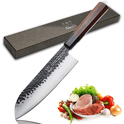 Santoku De 7 Pulgadas, Acero De 3 Capas 9cr18mov Mango ...