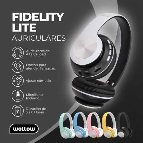Auriculares Inalámbrico Wollow Fidelity Lite Bluetooth 6 Hs