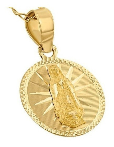 Medalla Virgen Grande De Guadalupe Bautizo Oro 10k + Grabado