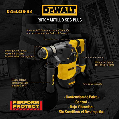 Rotomartillo Sds Plus Dewalt D25333k-b3 950w 3.5 J