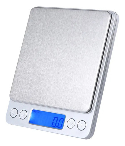 Báscula Electrónica Digital Plateada De 2000 G X 0,1 G