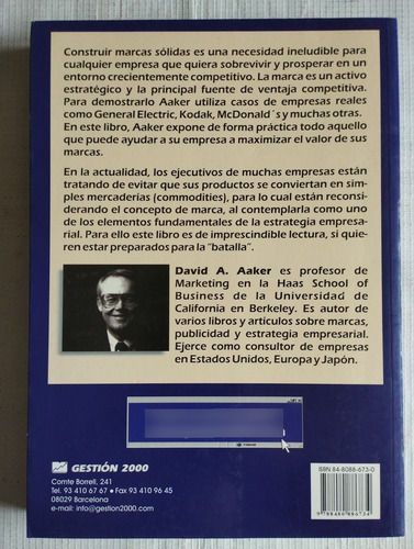Libro Construir Marcas Poderosas David Aaker V (Usado)