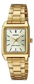 Reloj Casio Ltp-v007g-9e Dama Dorado Waterresist Casiocentro