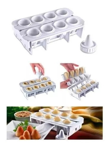 Imagem 7 de 7 de Forma Fábrica Coxinhas E Salgados- Kit Modelador Massas 8und