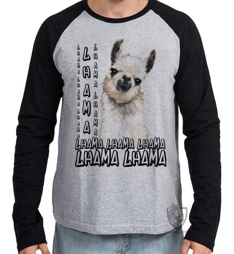 Camiseta Blusa Manga Longa Lhama Animal America Latina