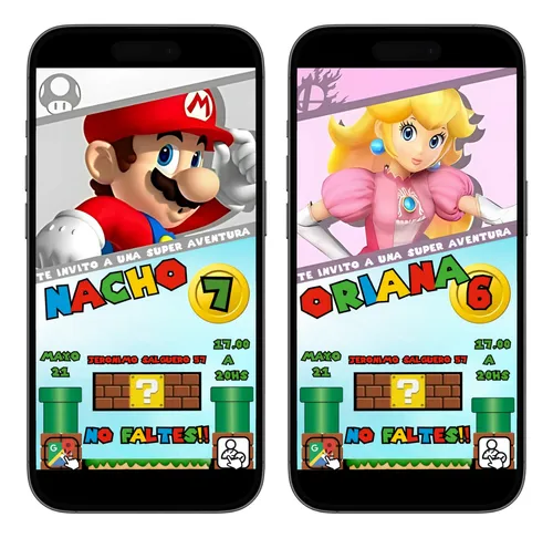 comprar Tarjeta Invitacion Digital Interactiva Mapa Whats Mario Bros