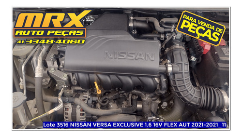 Sucata Nissan Versa Exclu 1.6 16v Flex Aut 2021 Pecas