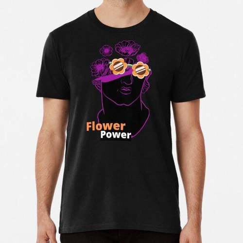 Remera Flower Power (negro) - Estatua Geek, Busto Griego, Ga