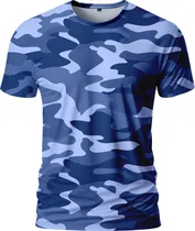 Comprar Remera Camuflada Azul Militar Tactica Fullprint