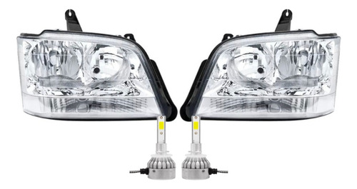 Juego Optica Chevrolet S10 2004 2005 2006 Cristal + Cree Led